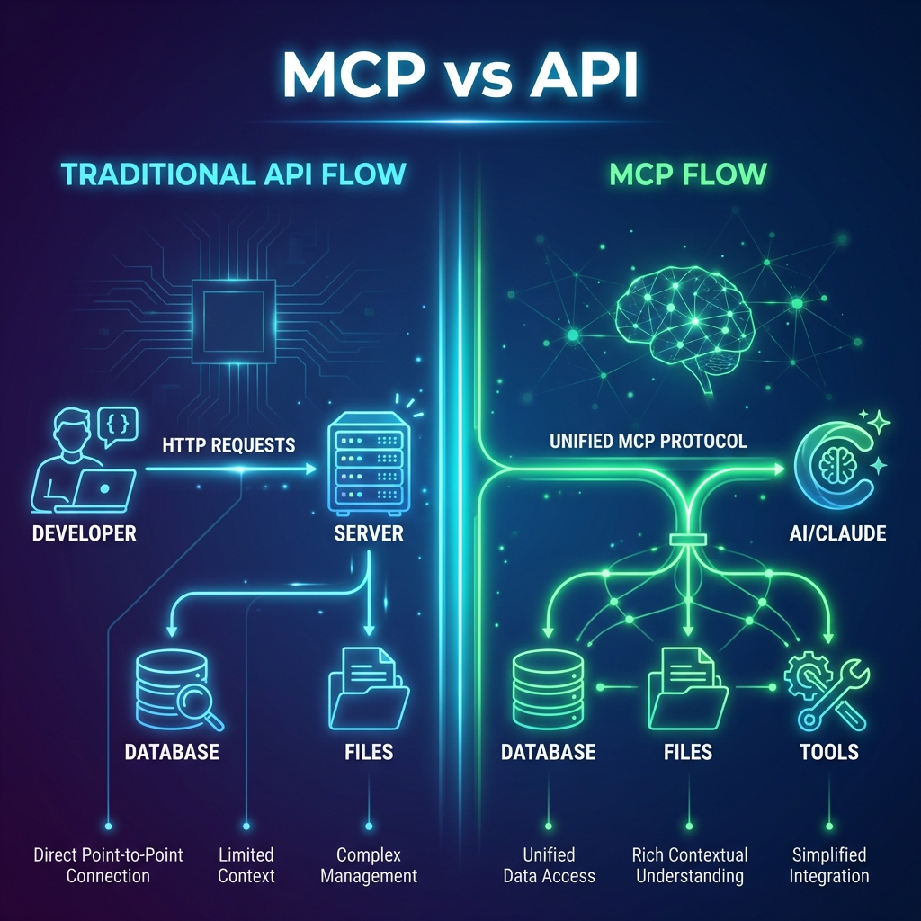 MCP vs API Comparison Diagram